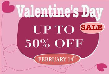 Valentine's Day sale vector template