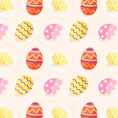 Handy egg pattern vector, flat design 