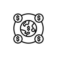 Global Currency icon in vector. Logotype