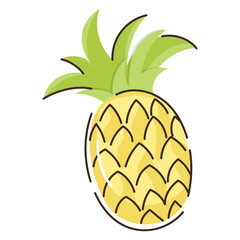 Take a look at pineapple flat icon, doodle design 