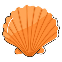 A doodle flat icon of seashell