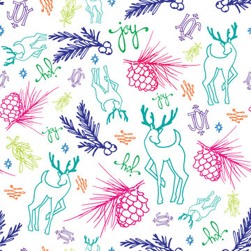 Christmas Joy Colorful Seamless Pattern