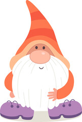 Cute easter gnome flat icon Garden decor element