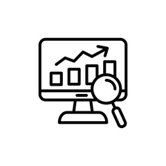 Online Market Research icon in vector. Logotype