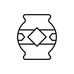 Decorative ceramic icon illustration Chinese and japan. icon related to lunar new year. asian traditional. line icon style. Simple vector design editable