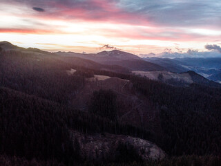 Sunrise in mountains