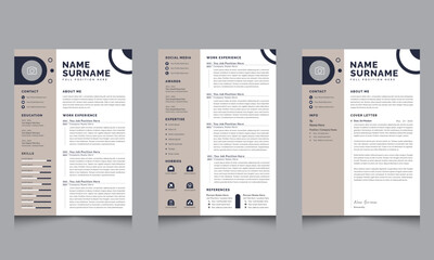 Professional resume and  CV Template Layout Design Jobs application