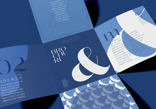 Square Four Fold Brochure Mockup