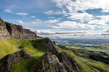 The beautiful Binevenagh mountain near Limavady in Northern Ireland, United Kingdom
