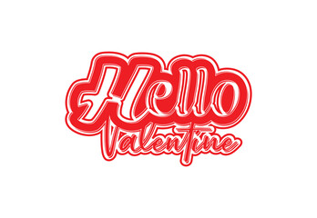 Hello valentine t shirt and sticker design template