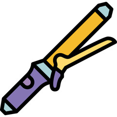 curling iron line filled icon