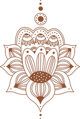 Mehendi flat icon Indian body art and temporary skin decoration