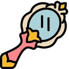 princess hand mirror line filled icon