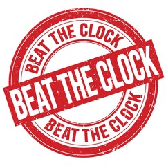 BEAT THE CLOCK text written on red round stamp sign