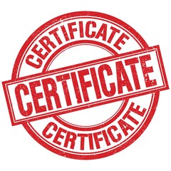 CERTIFICATE written word on red stamp sign