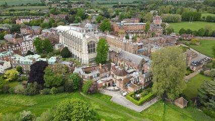 Eton College UK Aerial drone  view - obrazy, fototapety, plakaty