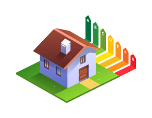 Energy Performance Certificate - Illustration of EPC ratings to display energy efficiency 