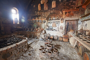 Interiors of the Great Meteoron Holy Monastery, Meteora, Greece