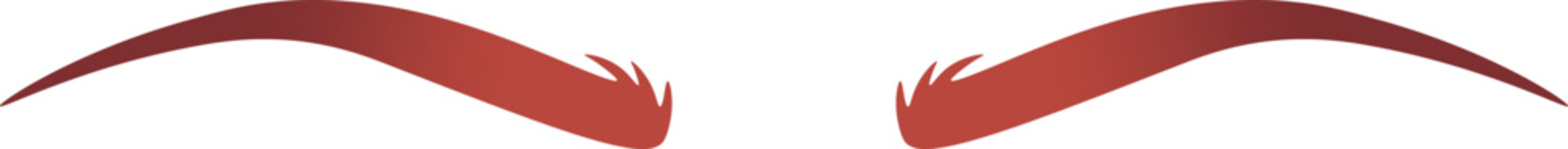 Thin red curved eyebrows flat icon