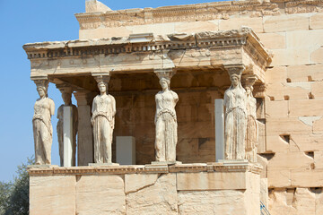 Obraz premium The Caryatid Porch of the Erechtheion, Athens, Greece