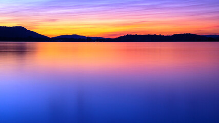 Fototapeta na wymiar Pastell Farben am Himmel Sonnenuntergang am Bodensee 