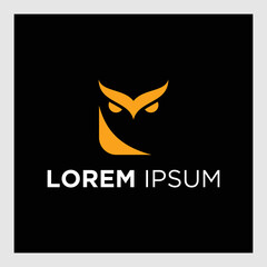 Owl Logo icon shield wing creative Modern Design.Modern minimal owl illustration. Linear owl logo.
