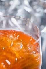 Closeup of fresh aperol cocktail