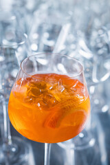 Closeup of fresh aperol cocktail