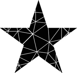 Polygonal Black Star Shape Piece Symbol Vector