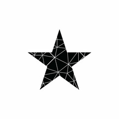 Polygonal Black Star Shape Piece Symbol Vector