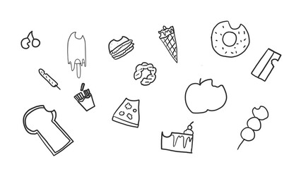 A drawing of a candy being aeten.