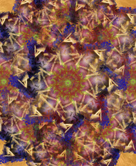 psychic waves background with star and flowers 