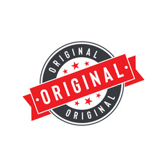 Original Seal Emblem Ribbon Vector Template