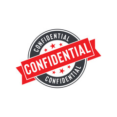Confidential Seal Emblem Ribbon Vector Template