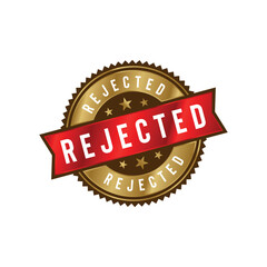 Rejected Seal Emblem Ribbon Vector Template