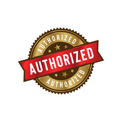 Authorized Seal Emblem Ribbon Vector Template