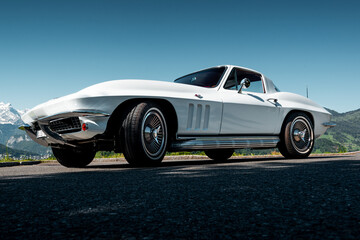 This classic American muscle car with a white paint job is pristine, powerful lines are sure to...