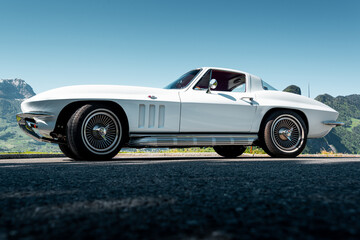 This classic American muscle car with a white paint job is pristine, powerful lines are sure to...