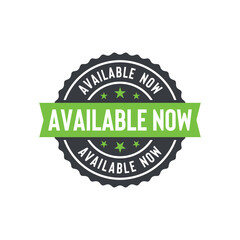 Available Now Seal Emblem Ribbon Vector Template