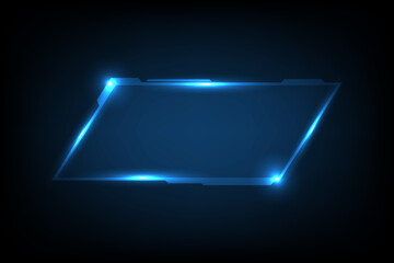 Abstract futuristic background of glowing technology sci fi frame hud ui	

