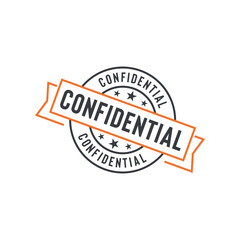 Confidential Seal Emblem Ribbon Vector Template