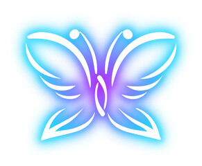 Collection of butterfly neon