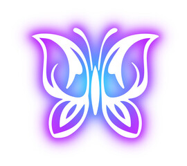 Collection of butterfly neon
