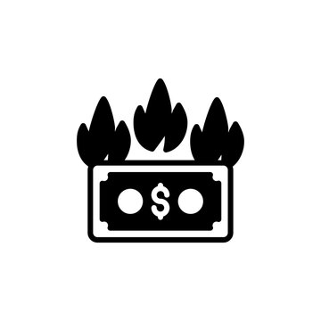 Money Burning icon in vector. Logotype