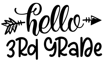 Back to school, 3rd grade svg, hello third grade, school svg, teacher svg, teacher school shirt design, girls school clipart, cameo, cricut