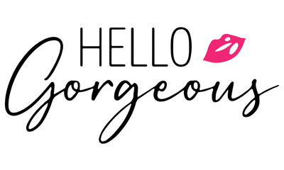 Hello Gorgeous SVG, Hello Beautiful svg, Svg Files for Cricut, Makeup Bag Svg, Hello Beautiful SVG for Cricut and Silhouette, Canvas Bag Svg