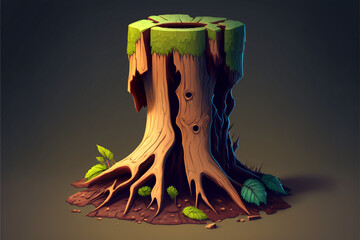 tree stump with roots
