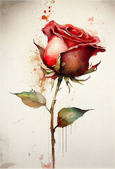 watercolor rose background. generative ai