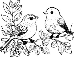 Coloring page for children with cute Animals