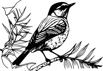 Coloring page for children with cute Animals